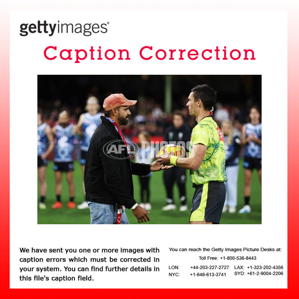 CAPTION CORRECTION: AFL 2023 Round 11 - Sydney v Carlton - A-1645004