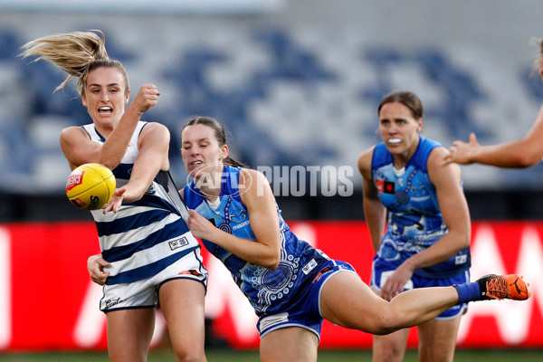 AFLW 2022 S7 First Elimination Final - Geelong v North Melbourne - A-523841