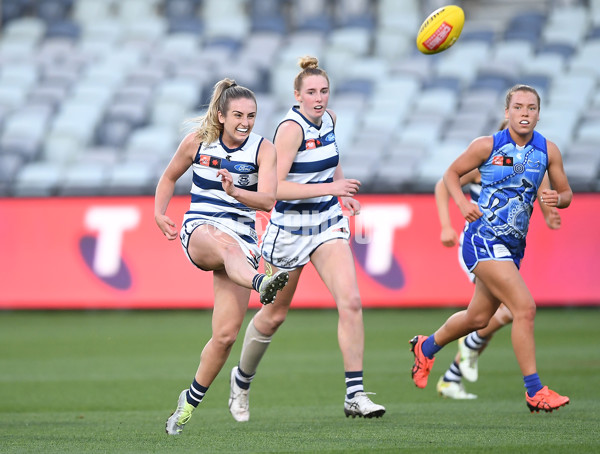 AFLW 2022 S7 First Elimination Final - Geelong v North Melbourne - A-526419